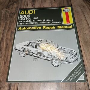 Haynes Audi 5000 1984 thru 1988 Automotive Repair Manual.